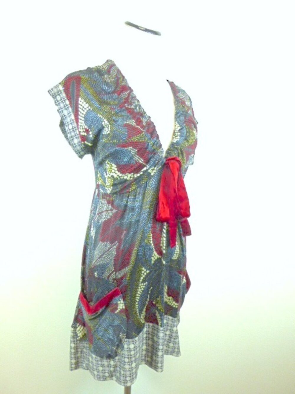 HALE BOB TUNIC silk pussybow DRESS S